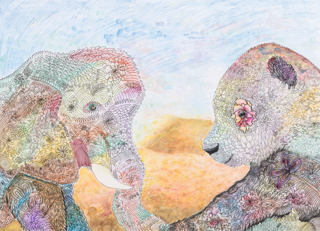 作品:象与熊猫